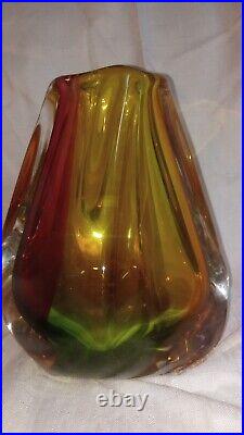 Paul Harrie Art Glass Vase, Sunrise River Series, Handblown, Signed