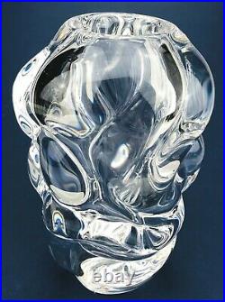 Per B Sundberg Orrefors Move Crystal Vase RARE Large Art Glass 9 Signed READ