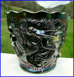 RARE FENTON Verlys Mould VINTAGE Carnival Glass Mermaid Vase 7H 6.5W 1970-72