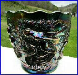 RARE FENTON Verlys Mould VINTAGE Carnival Glass Mermaid Vase 7H 6.5W 1970-72