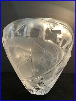 RARE Large 11 Lalique France Crystal Elephant Vase Borneo Mint Condition