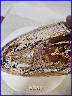 RARE Signed Kosta Boda Clear Gold GLIMMER Art Glass Thick Vase -Heavy- 138oz