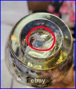 RARE Signed Kosta Boda Clear Gold GLIMMER Art Glass Thick Vase -Heavy- 138oz