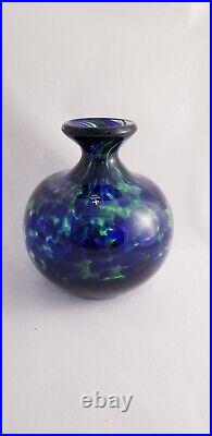 RARE Stunning Vase Bengt Edenfalk for Skruf Swedish Heavy Art Glass Vase Signed