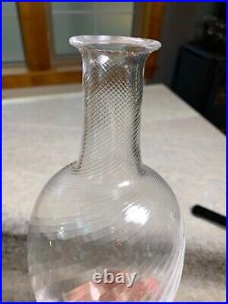 RARE Vintage Signed William Yeoward Crystal Glass Vase Swirl Twisted Ornate FINE