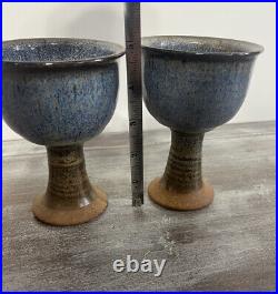 RAYMOND GALLUCCI Art Pottery Stoneware? SIGNED Goblet, Chalice, Wine Glass