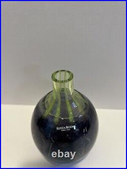Rare Kosta Boda art glass vase. Signed by artist Gunnel Sahlin. Stagioni series