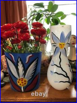 Rare Large Kosta Boda Ulrica Hydman Vallien Signed Art Vase Painted Flower 14