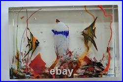 Rare Signed Alfredo Barbini Cenedese Murano Glass Aquarium, Attributed To