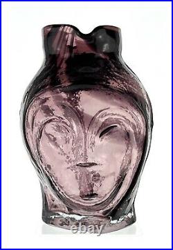 Rare Signed Blenko Handmade Glass ARTIST PROOF April Variations Vase in Orchid