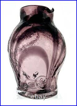 Rare Signed Blenko Handmade Glass ARTIST PROOF April Variations Vase in Orchid