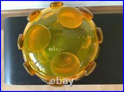 Rare Yellow Blenko Signed Blob Vase #597- Prunted Rose Bowl Wayne Husted 1959