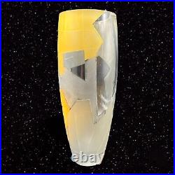 Rebecca Odom Art Glass Vase w Geometric Motif Tall Signed 1999 Vintage 11.5T 4