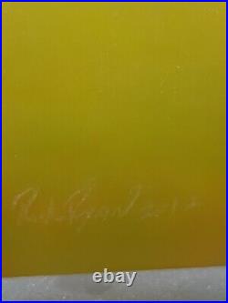 Rich Ryan Glass Vase Signed 2012 Yellow Orange Contemporary