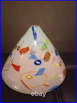 Richard Marquis Noble Effort Hand Blown Murrine Art Glass Vase signed