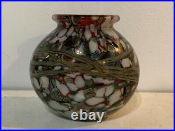 Robert Eickholt 2003 Signed Art Glass Multicolor Hand Blown Glass Vase