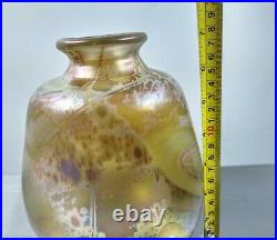 Robert Eickholt 7 Signed Handblown Iridescent Art Glass Vase