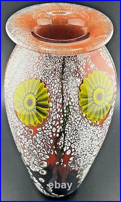 Robert Eickholt Anemone Art Glass Vase Signed & Dated C. 2004