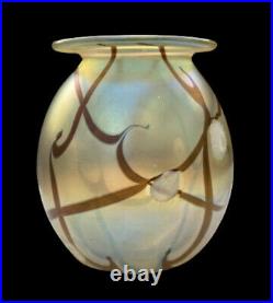 Robert Eickholt Art Glass Vase Signed 1994 HandCrafted Art Glass Collectible Gem