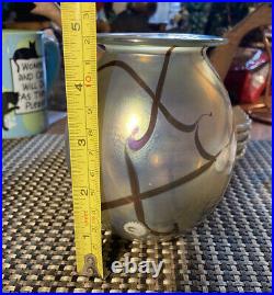 Robert Eickholt Art Glass Vase Signed 1994 HandCrafted Art Glass Collectible Gem