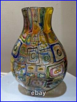Robin Mix End of Day Series Postmodern Handblown Art Glass Vase Signed 1995