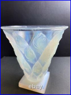 SABINO Opalescent Glass POISSON FISH Vase Signed 5.25