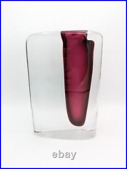 SIGNED Fabio Tosi for ARS Cenedese Murano Art Glass Sasso Momento Vase Sommerso