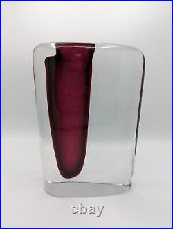 SIGNED Fabio Tosi for ARS Cenedese Murano Art Glass Sasso Momento Vase Sommerso