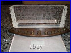 STEUBEN GLASS Large Menorah Wailing Wall Signed VF Condition