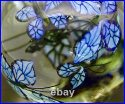 STEVEN LUNDBERG Blue Monarch Butterflies LTD Vase Paperweight, Apr 8.5Hx3.5W