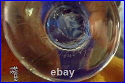 STUNNING Blue and Yellow Art Glass Vase by Artist DALE CHIHULY Signed 13 1/2