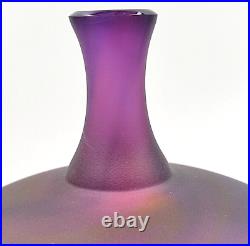 Scott Gamble Studio Art Glass Purple Pink& Orange Swirl Vase Signed & Dated 2014