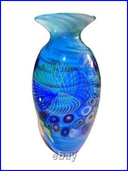Seascape Small Classic Vase Approx. 10 Undersea Inspired Signed Scotty Garrelts
