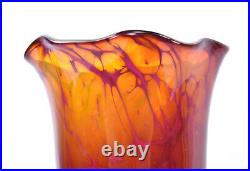 Signed 1998 Tim Chilina Studio Art Glass Vase Marbled Colors