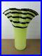 Signed-B-Katz-Studio-Art-Glass-Vase-Yellow-Green-Black-Stripes-c-b8-01-xcr