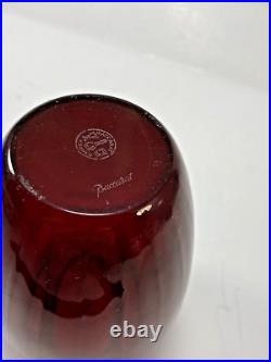 Signed Baccarat France Ruby Red Glass Crystal Naiades Vase