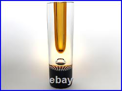Signed Beranek Princ Glass Vase 11.4 Czech Blown Glass controlled bubbles Vase