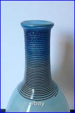 Signed Bert Vallien for Kosta Boda Art Glass Opalescent Vase Bottle # 40133