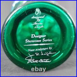 Signed By Bill Fentonvtg Fenton Emerald Green Iridescentshowcase Series Vase