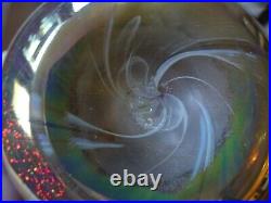 Signed Durand Iridescent Glass Pulled Feather VASE Aurene