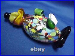 Signed MURANO Pitau Confetti Clown with Round Belly Labeled 7 ART GLASS #053