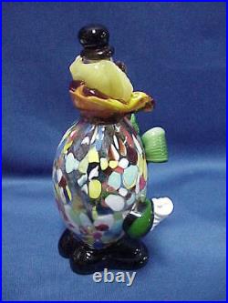 Signed MURANO Pitau Confetti Clown with Round Belly Labeled 7 ART GLASS #053