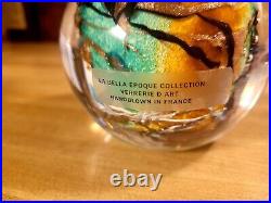 Signed Michele Luzoro Handblown Glass Vase With Topper