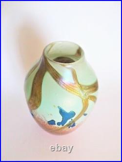 Signed Norman Stuart Clarke studio glass vase