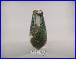 Signed Peter Schiller Art Glass Vase Stunning Vintage Abstract Swirl