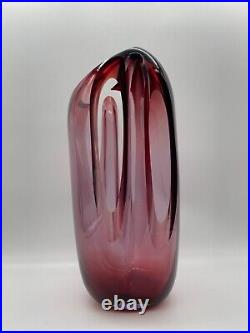 Signed Peter Vanderlaan Art Glass Vase