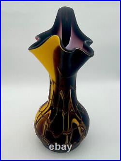 Signed Russian Artist E Zareh Baijan Art Glass 17 Large Sculptural Vase Vessel