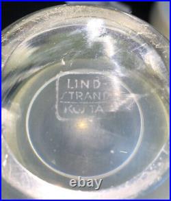 Signed Solid VICKE LINDSTRAND KOSTA BODA Vase Rare Mid Century Summer Glass, 1950