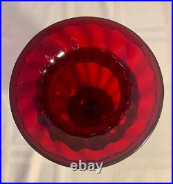 Signed Steuben Ruby Glass Vase With Gold Paper Label Mint