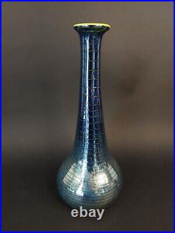 Signed Tom Philabaum Art Glass Irridescent Vase 1998 13